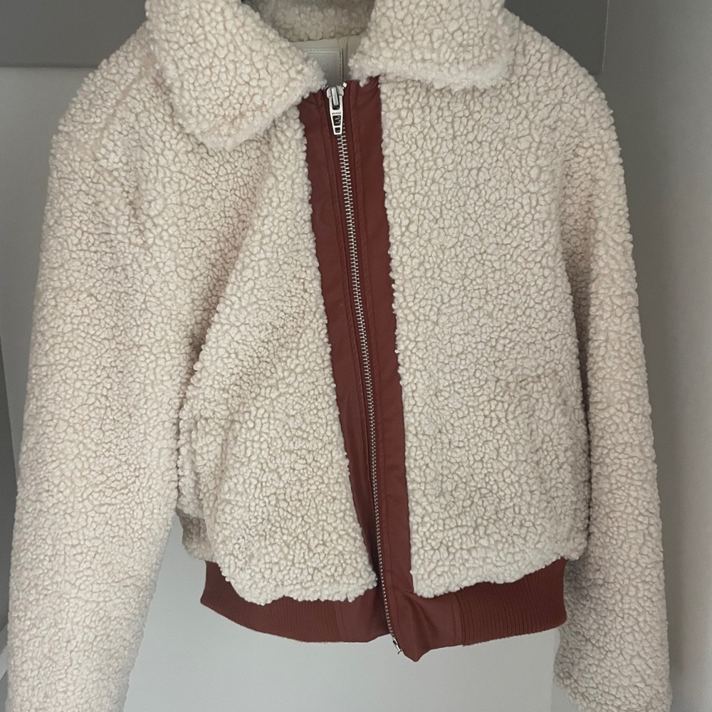 Blank NYC Beige Sherpa Jacket